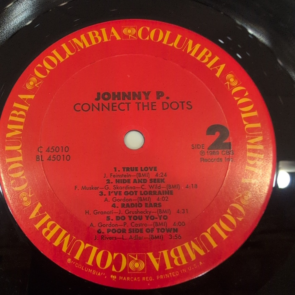 Johnny P. Connect the Dots Vinyl LP 1989 Columbia Records C 45010 Promo Gold Sta - Picture 7 of 7
